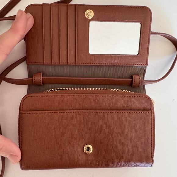 Furla Crossbody Wallet Bag Brown Leather - Picture 3 of 7